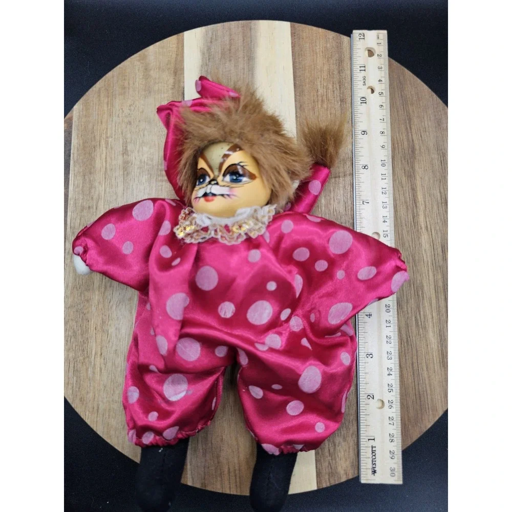 Vintage Porcelain Face & Cloth Cat Doll Read DESCRIPTION‎
